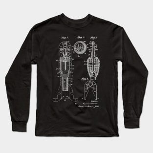 explosive missile Vintage Patent Hand Drawing Long Sleeve T-Shirt